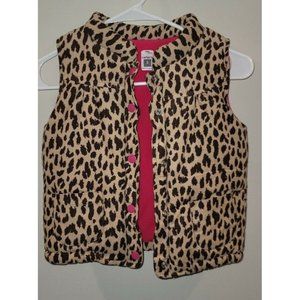 New Carter's Girls Size 5 Leopard Animal Print Cord Fleece Lined Vest